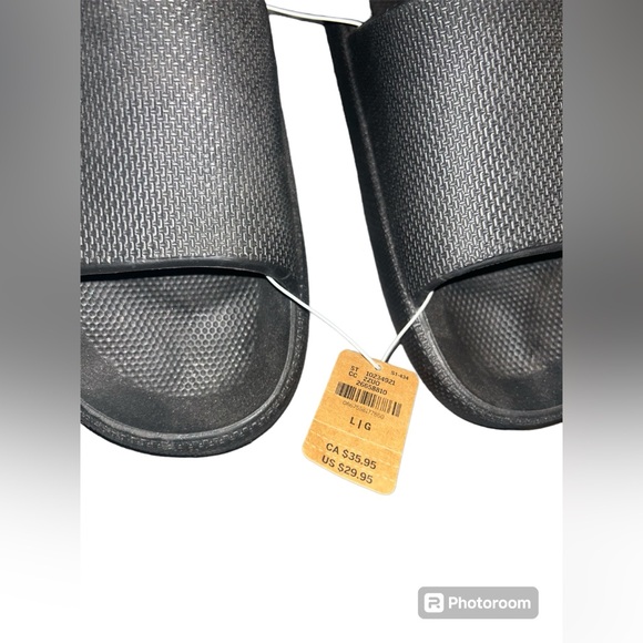 NWT Victoria’s Secret PINK slides black sz LG - Picture 2 of 5